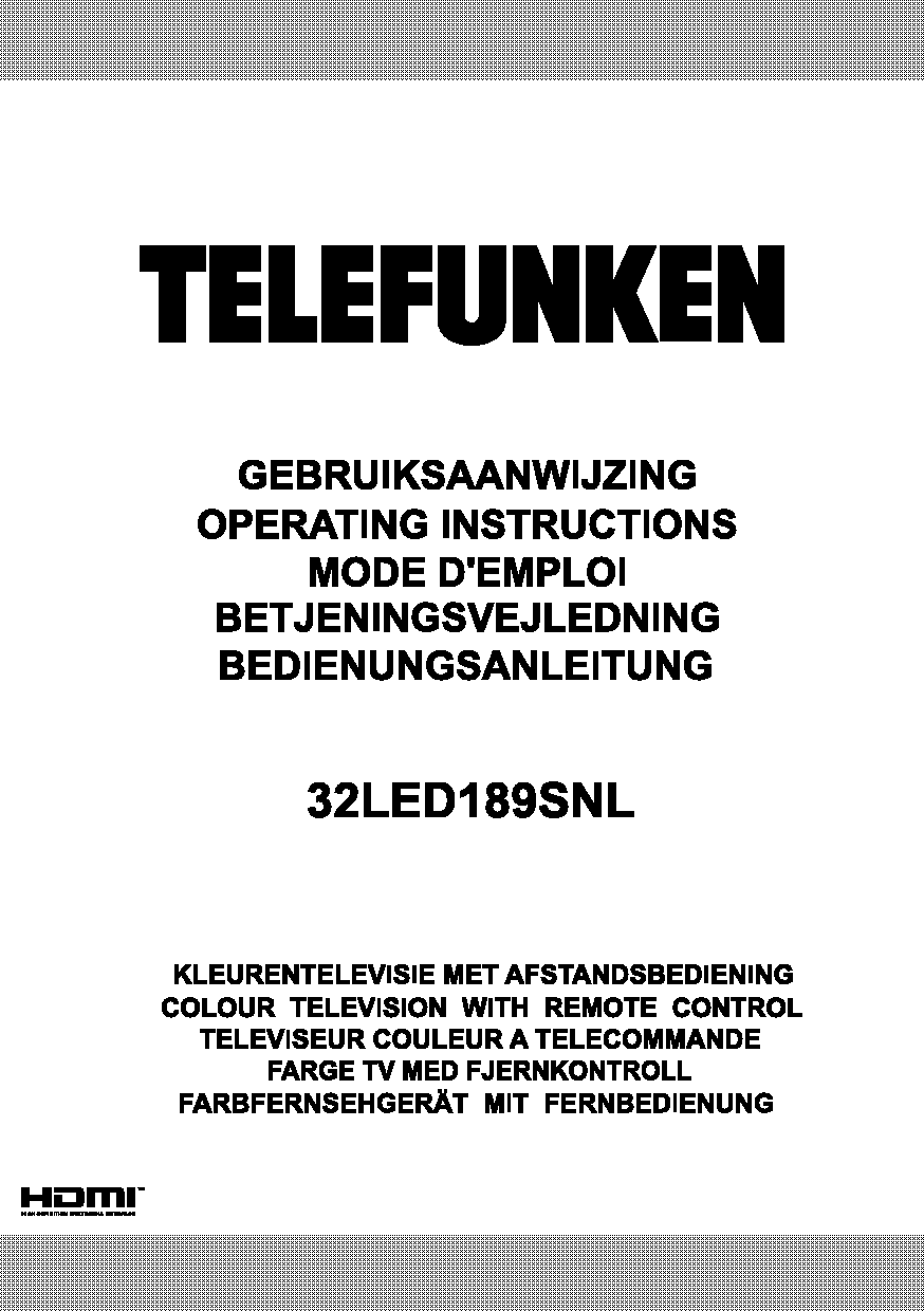 telefunken plasma tv manual