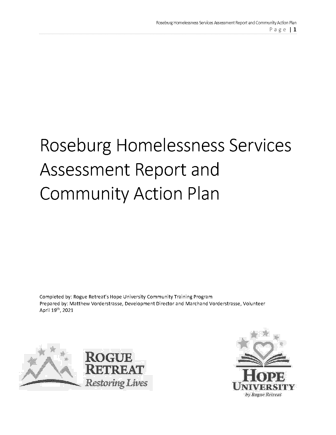 homelessness community action plan